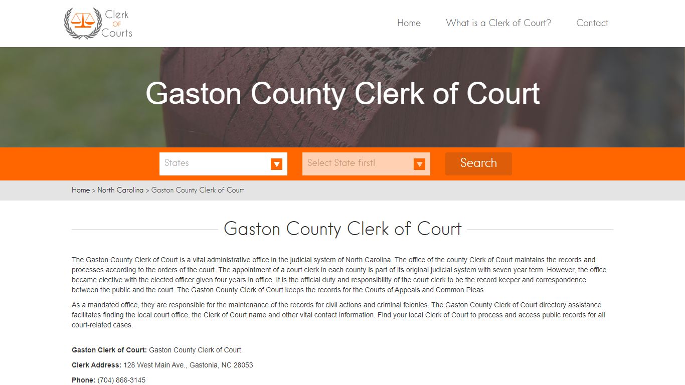 Gaston County Clerk of Court